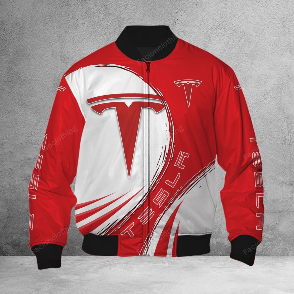 Sportswearmerch Tesla Car Personalized Bomber Jacket For Fan