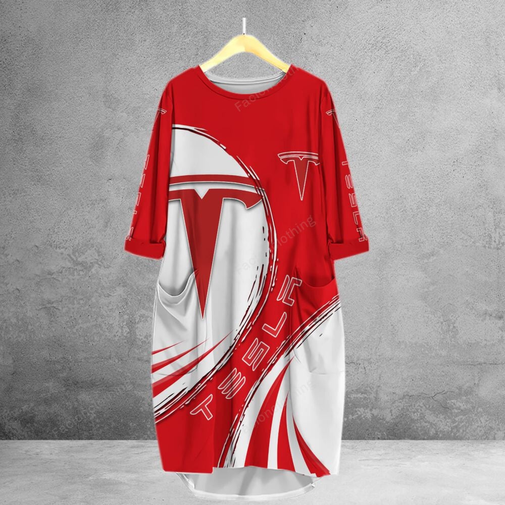 Sportswearmerch Tesla Car Personalized Pocket Dress For Fan