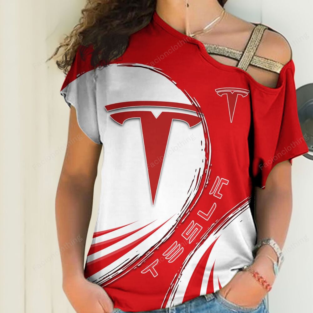 Sportswearmerch Tesla Car Personalized Strapless Short Sleeve For Fan