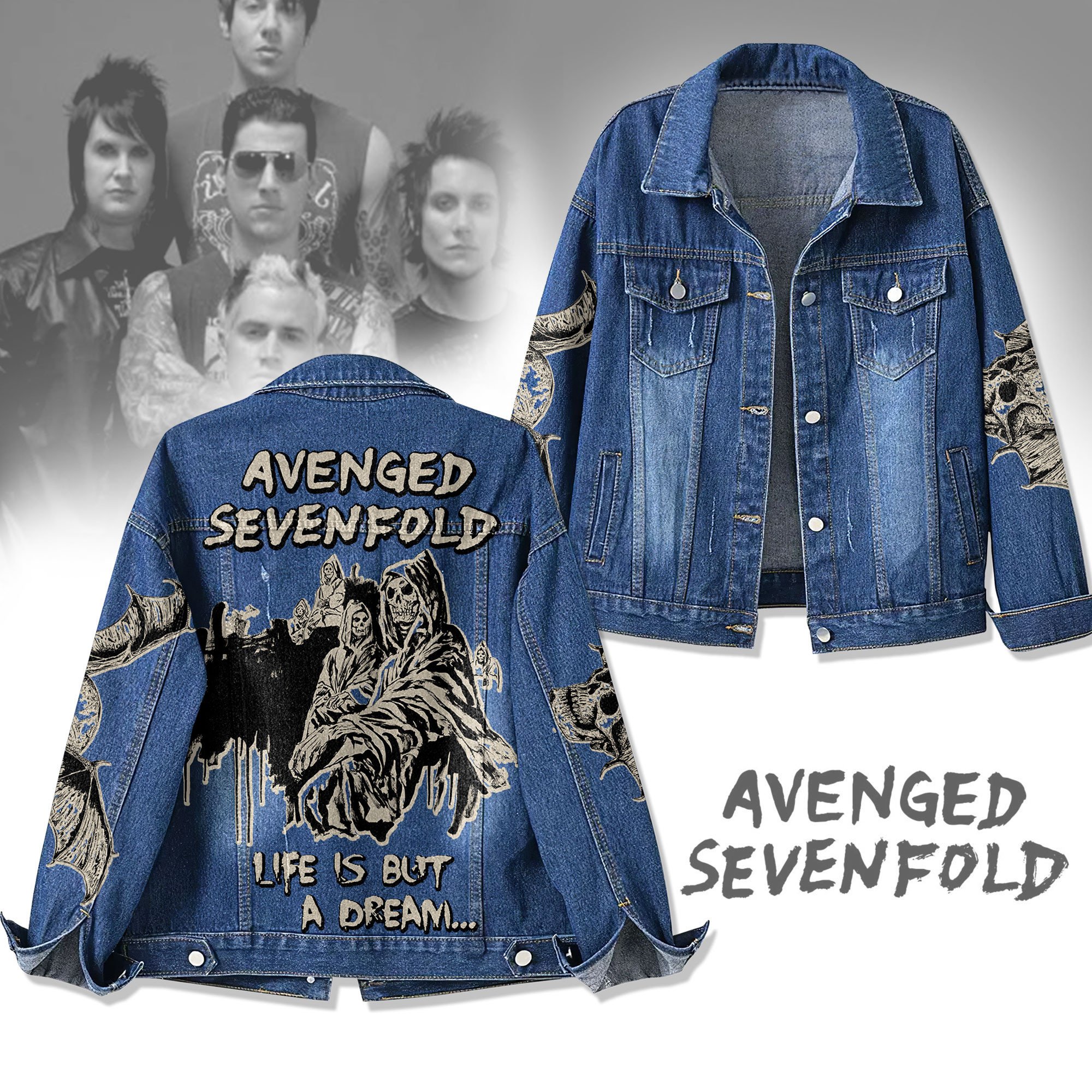 Sportswearmerch Testament & Obituary Denim Jacket Gift For Fans