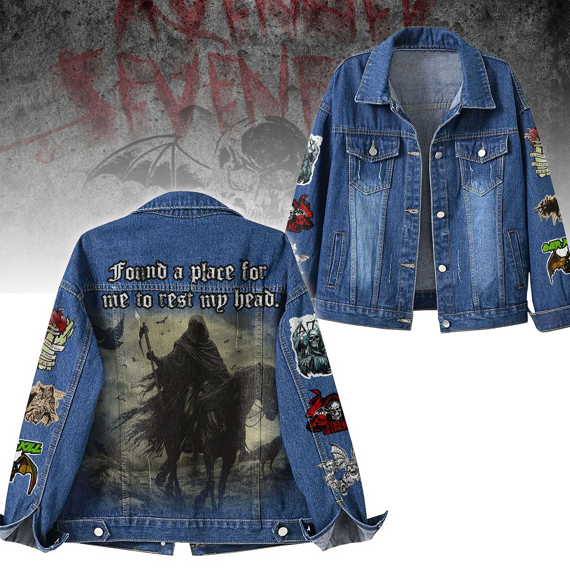 Sportswearmerch Testament & Obituary Denim Jacket Gift For Fans