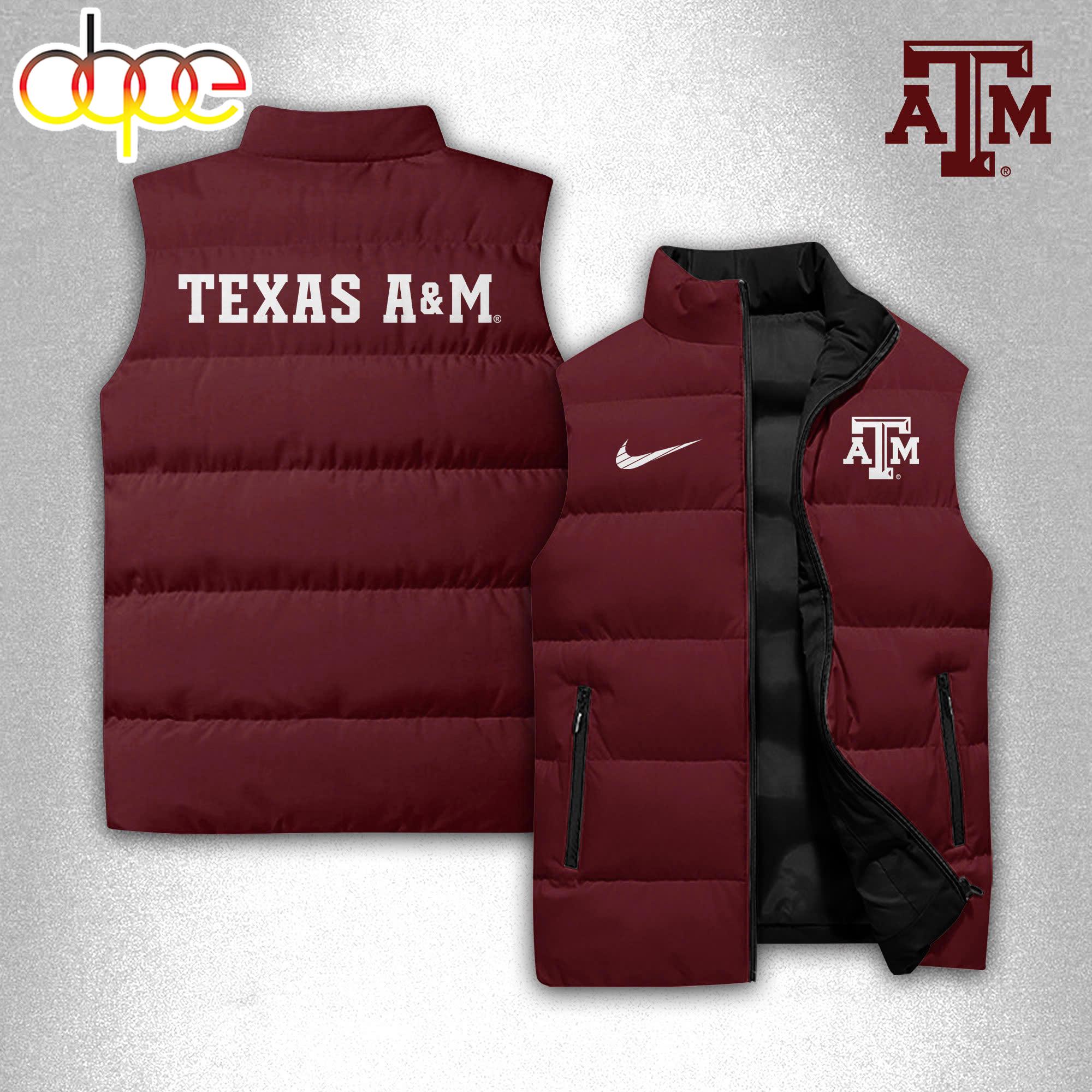 Sportswearmerch Texas A&M Aggies NCAA 2024 Personalized Sleeveless Puffer Jacket For Fan