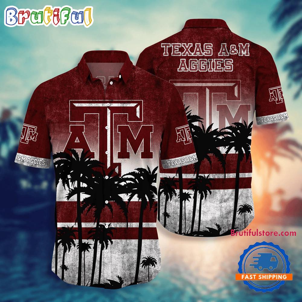 Sportswearmerch Texas A&M Aggies NCAA Palm Tree Tropical Summer Beach Hawaiian Shirt For Fan