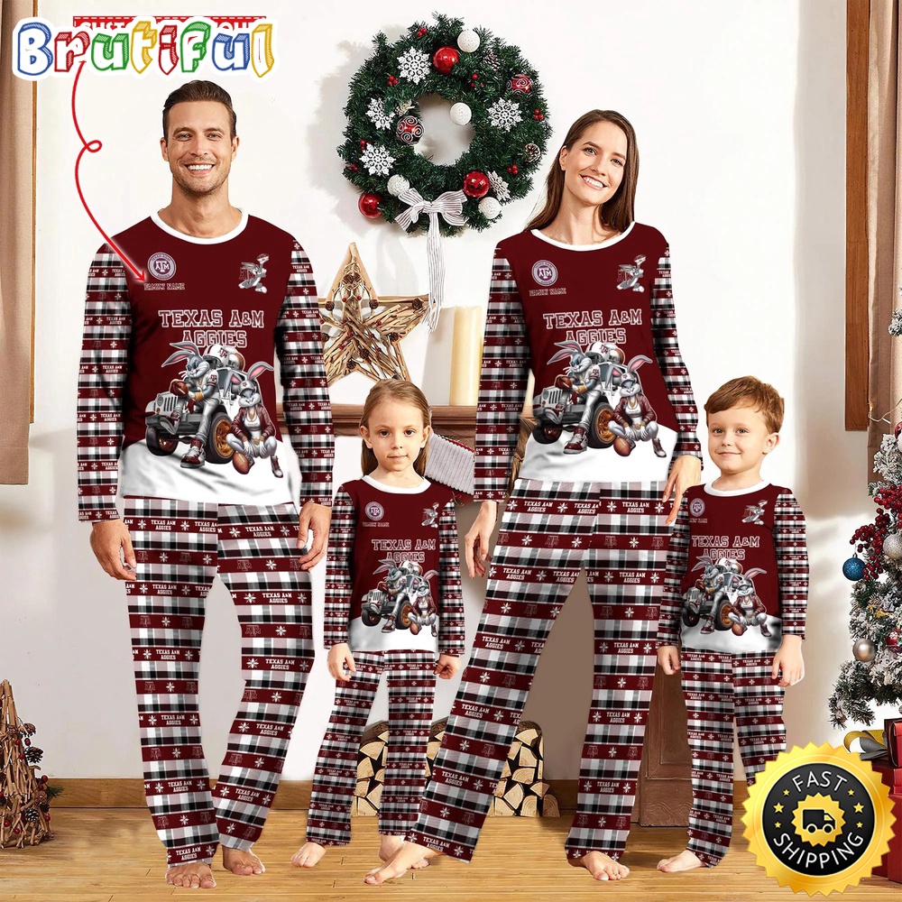 Sportswearmerch Texas A&M Aggies NCAA Personalized Pajamas Family For Fan