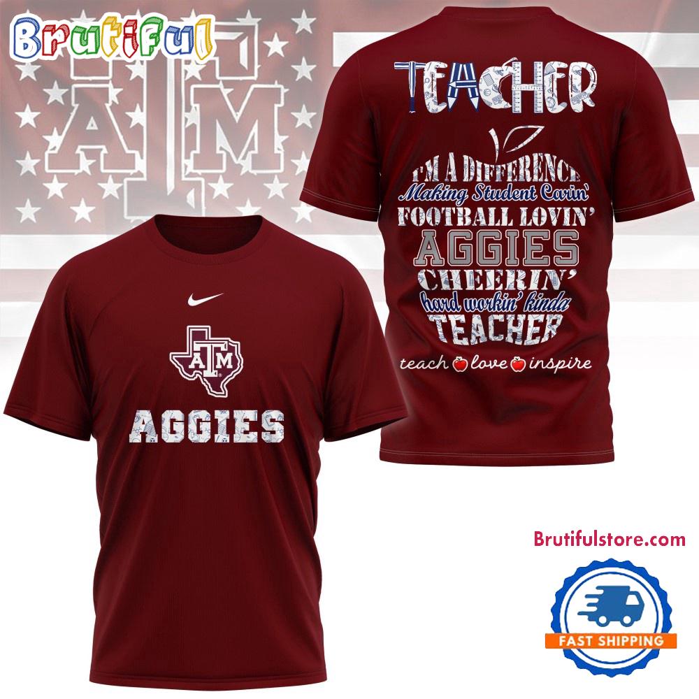 Sportswearmerch Texas A&M Aggies NCAA Teacher Pride T-Shirt For Fan