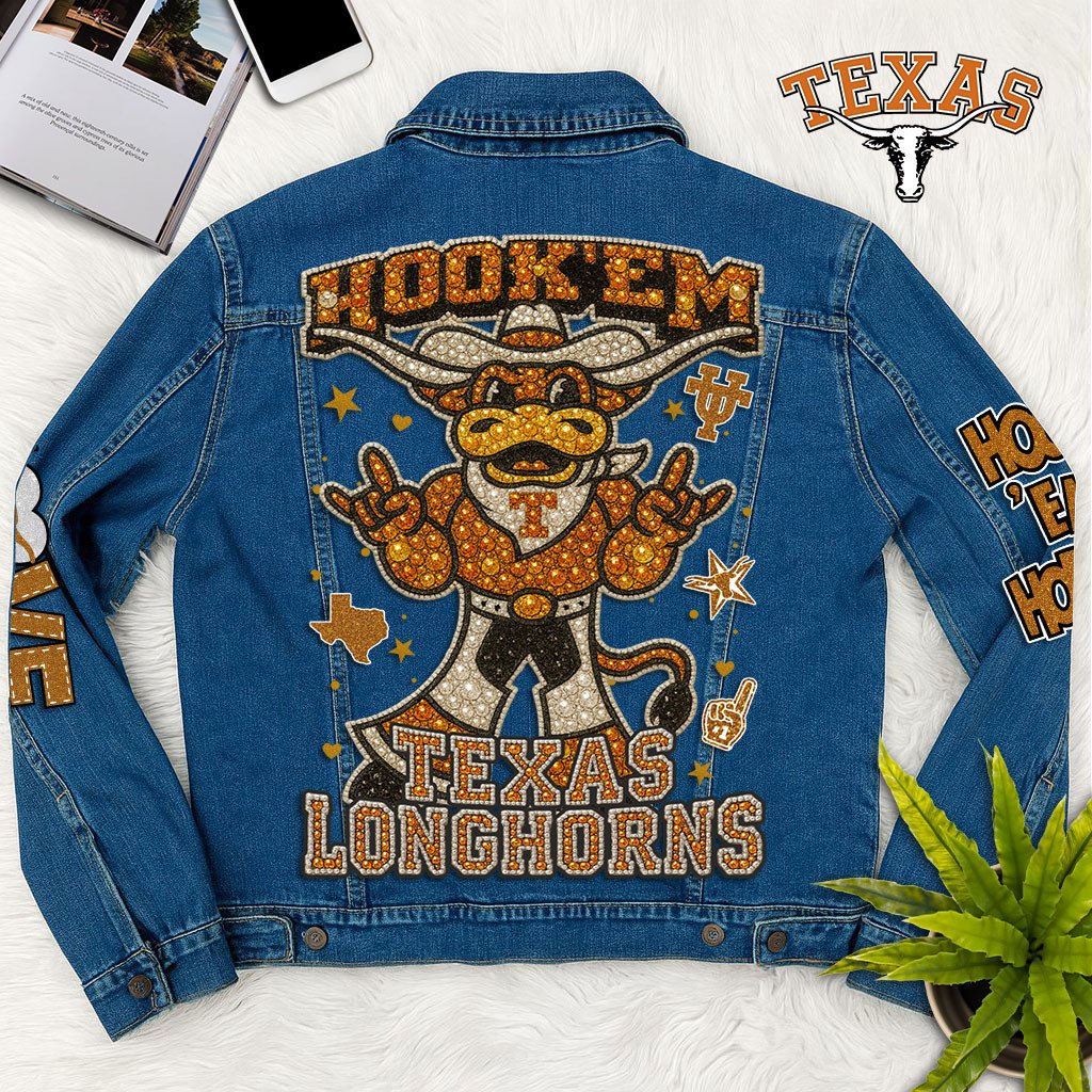 Sportswearmerch Texas Longhorns Denim Jacket Gift For Fans