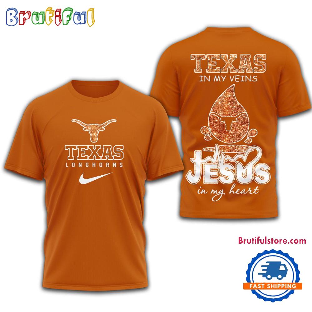 Sportswearmerch Texas Longhorns NCAA Jesus In My Heart T-Shirt For Fan