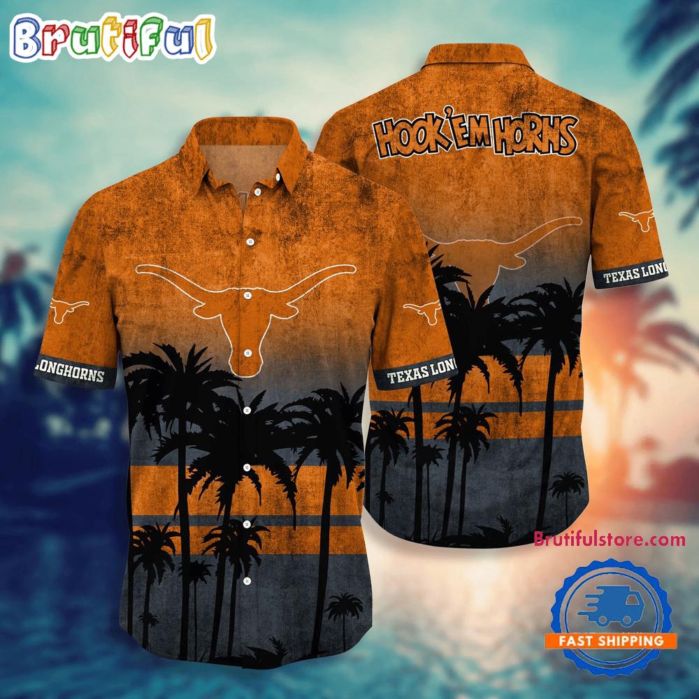 Sportswearmerch Texas Longhorns NCAA Palm Tree Tropical Summer Beach Hawaiian Shirt For Fan