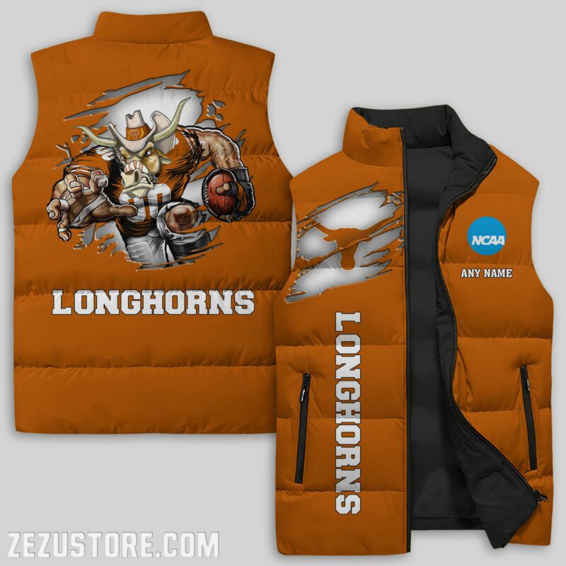 Sportswearmerch Texas Longhorns NCAA Sleeveless Puffer Jacket For Fans
