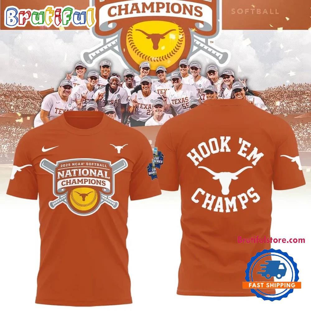Sportswearmerch Texas Longhorns NCAA Softball Women's College World Hook 'Em T-Shirt For Fan