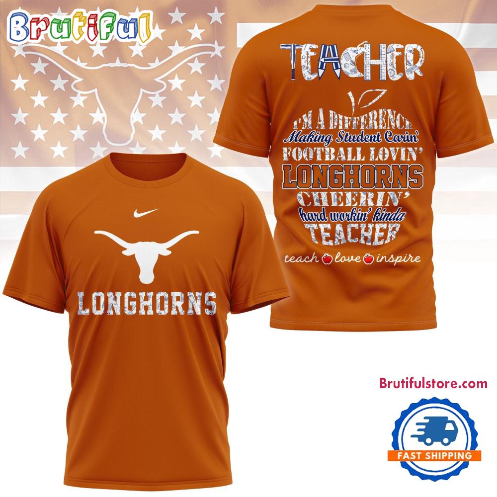 Sportswearmerch Texas Longhorns NCAA Teacher Teach Love Inspire T-Shirt For Fan