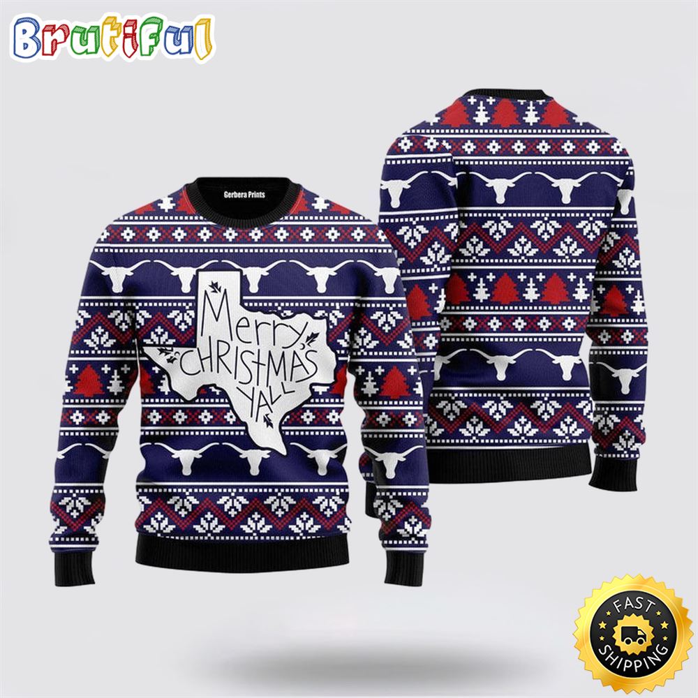 Sportswearmerch Texas Maps Merry Personalized Christmas Sweater For Fan