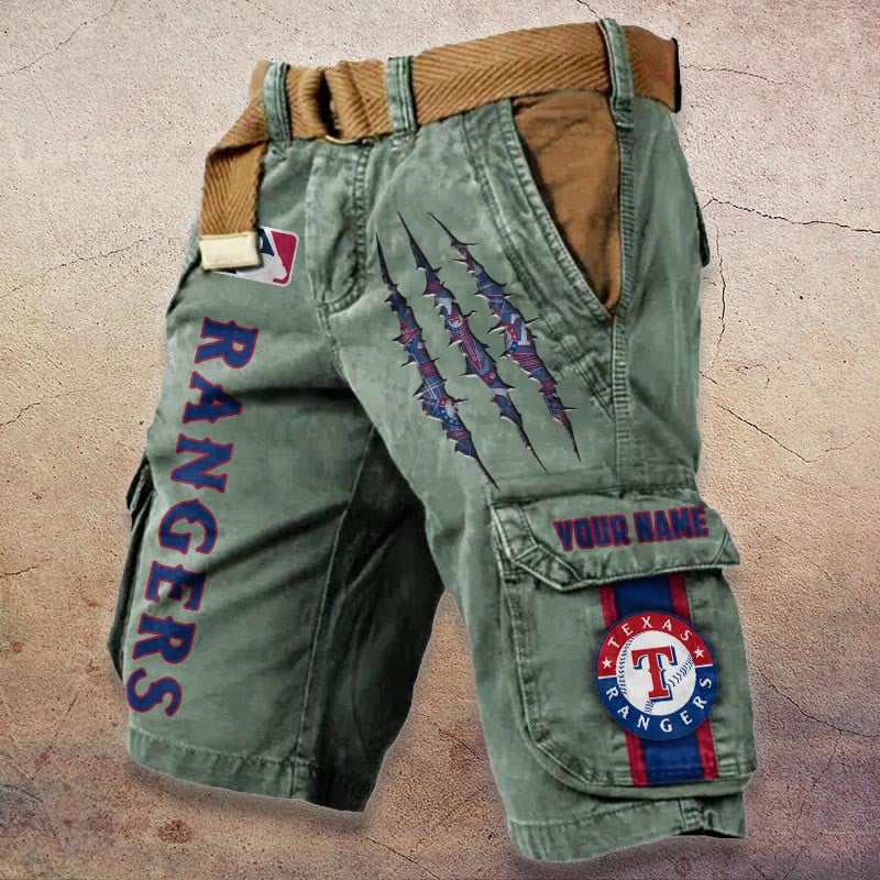 Sportswearmerch Texas Rangers MLB Denim Short For Fan