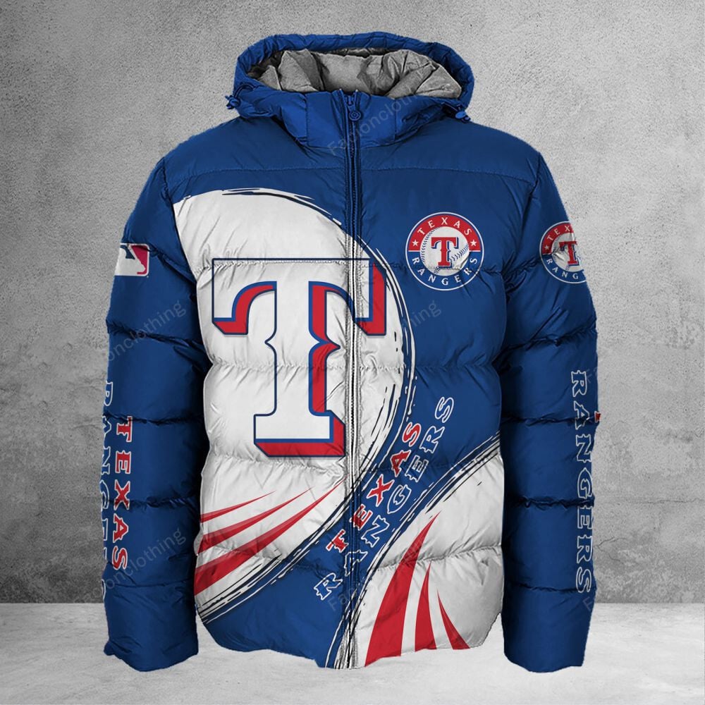 Sportswearmerch Texas Rangers MLB Personalized Puffer Jacket For Fan