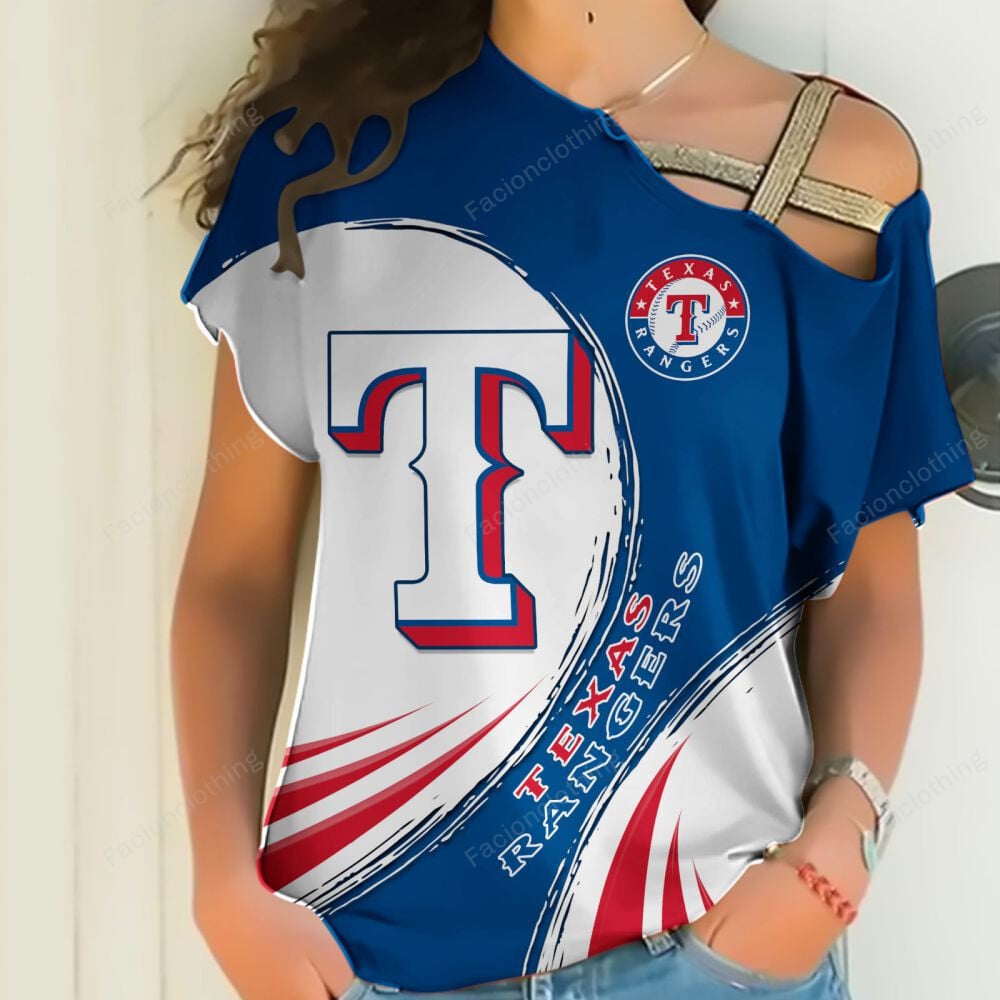 Sportswearmerch Texas Rangers MLB Personalized Strapless Short Sleeve For Fan