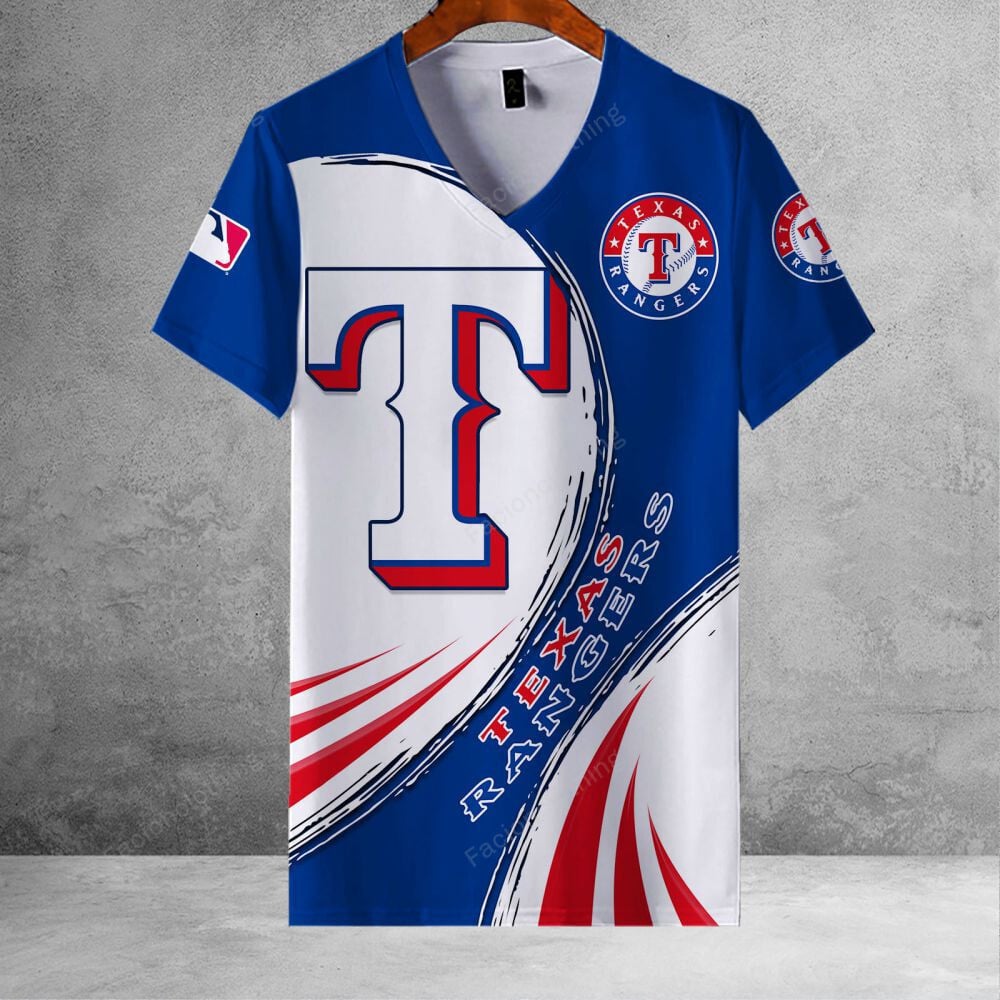 Sportswearmerch Texas Rangers MLB Personalized V-neck Women For Fan