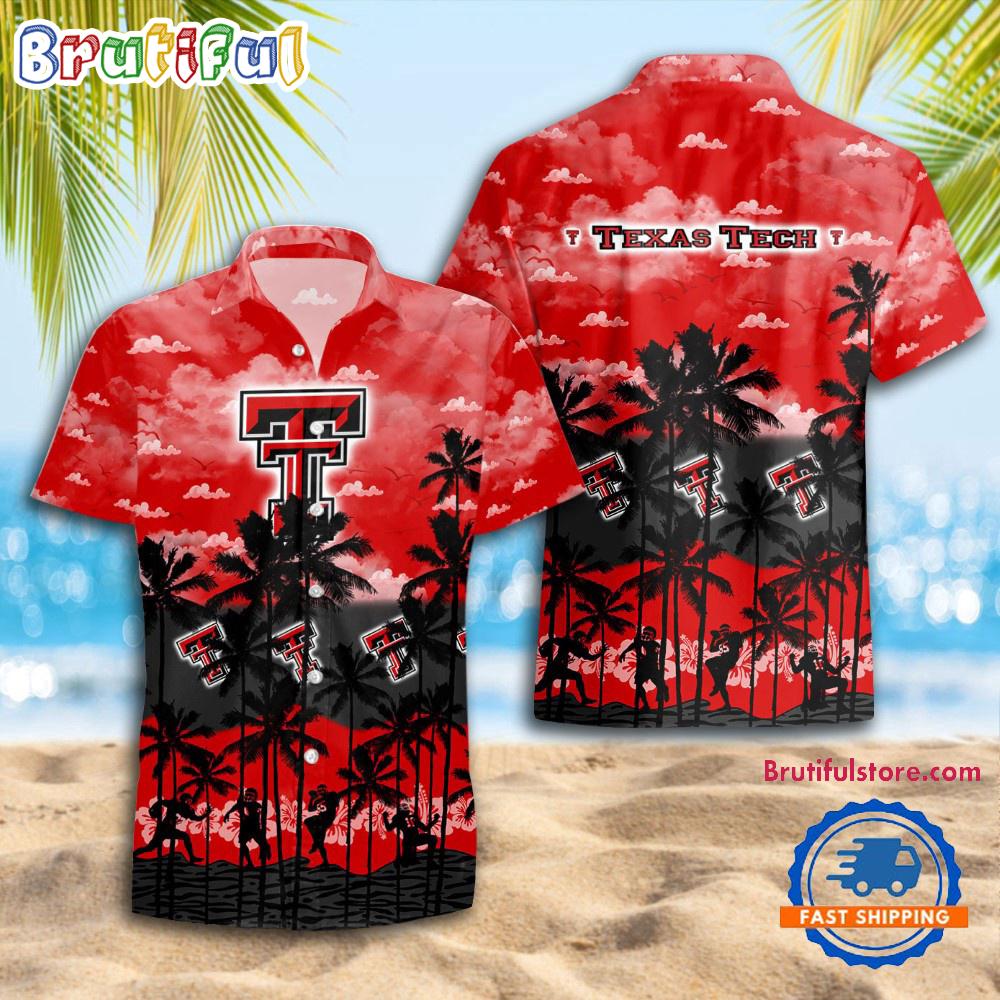 Sportswearmerch Texas Tech Red Raiders NCAA Palm Tree Personalized Hawaiian Shirt For Fan