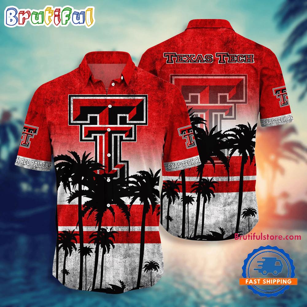 Sportswearmerch Texas Tech Red Raiders NCAA Palm Tree Tropical Summer Beach Hawaiian Shirt For Fan