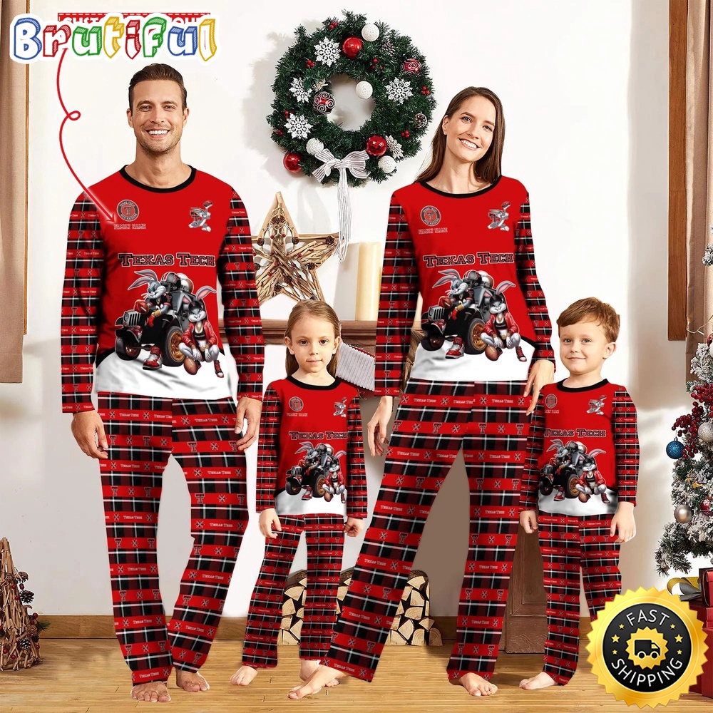 Sportswearmerch Texas Tech Red Raiders NCAA Personalized Pajamas Family For Fan