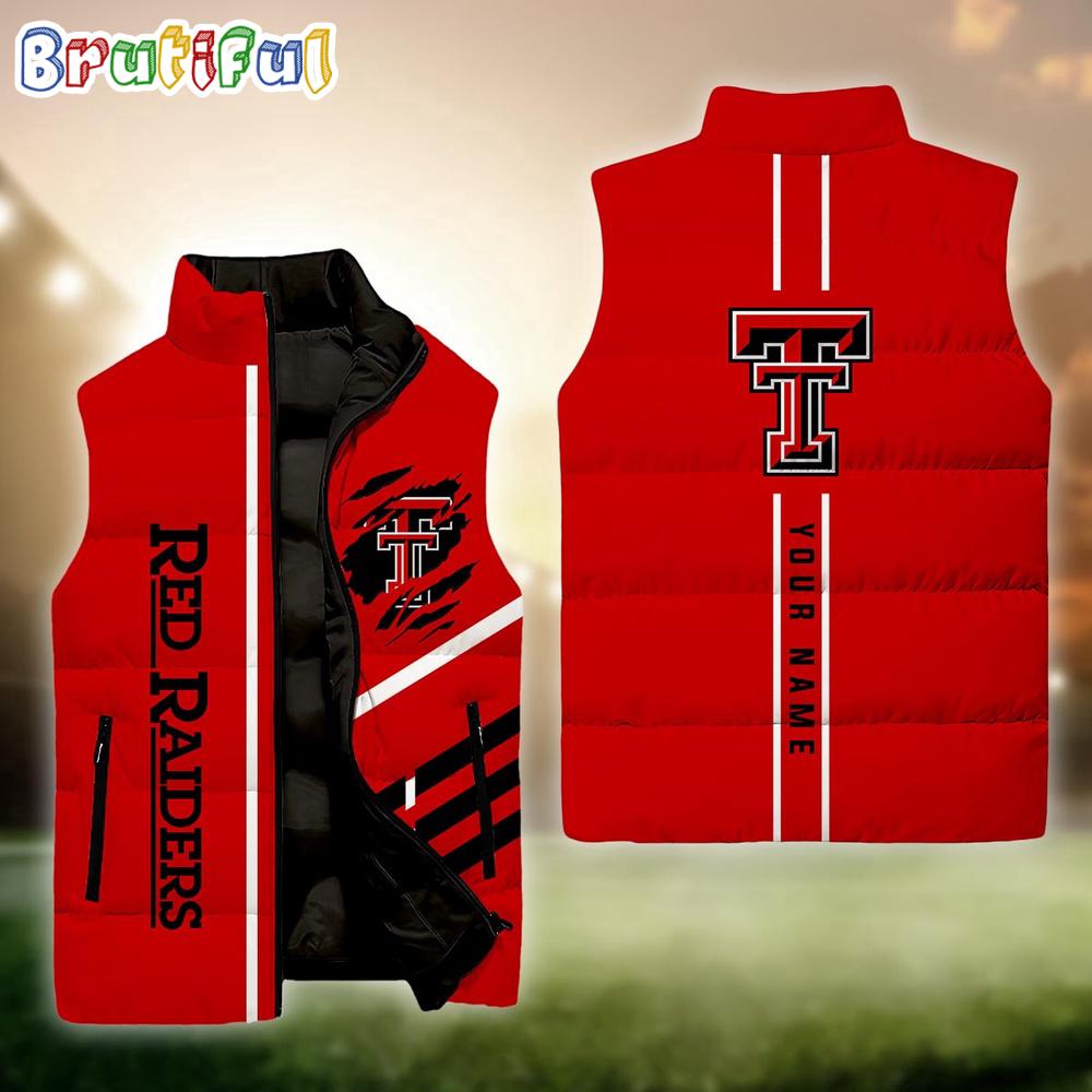 Sportswearmerch Texas Tech Red Raiders NCAA Personalized Sleeveless Down Puffer Jacket For Fan