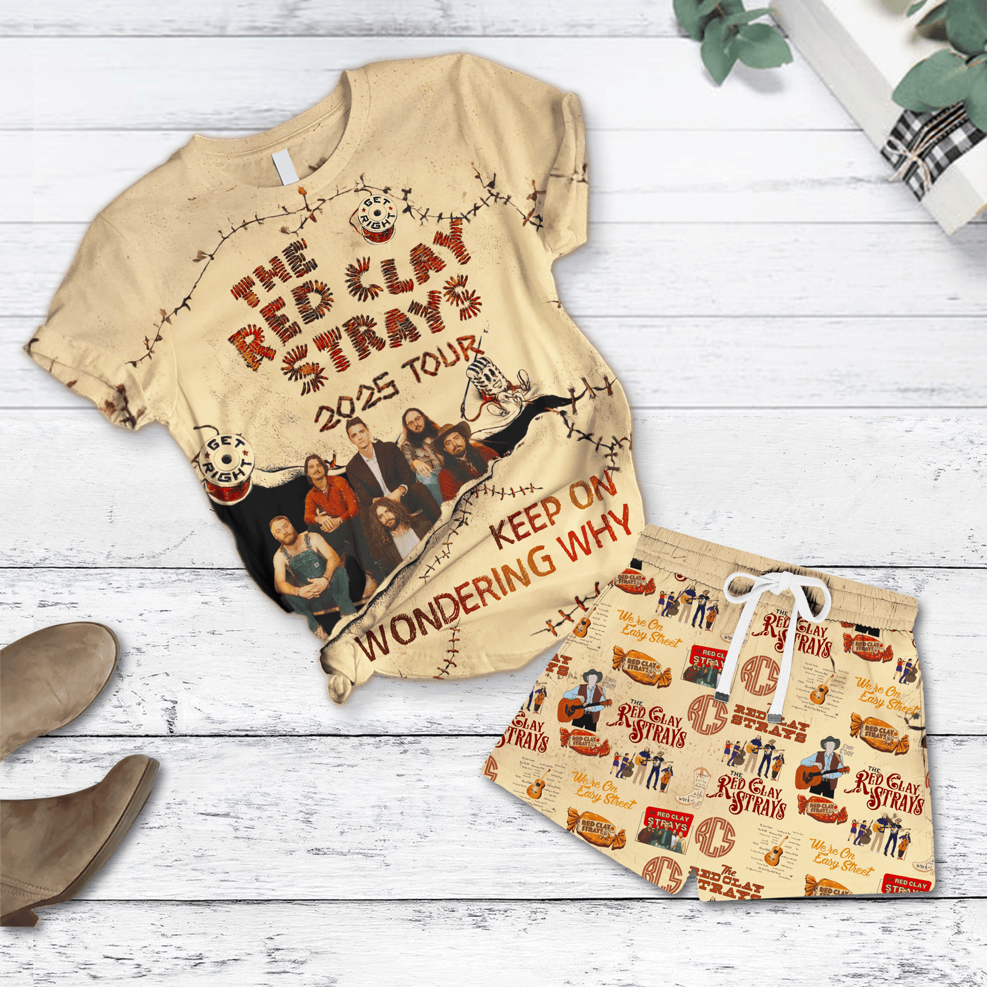 Sportswearmerch The Red Clay Strays Short Pajamas Set Gifts For Fans