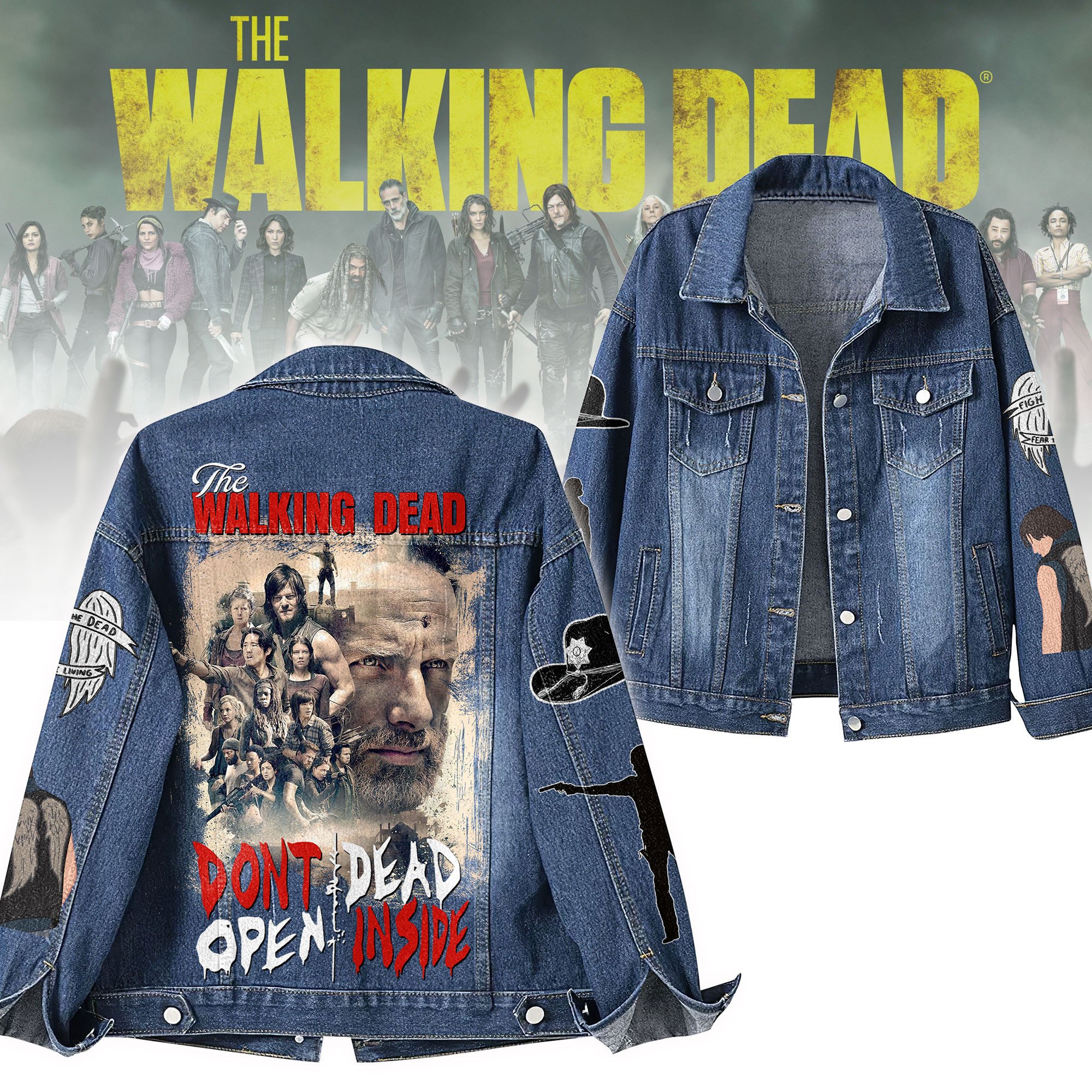 Sportswearmerch The Walking Dead Denim Jacket Gift For Fans