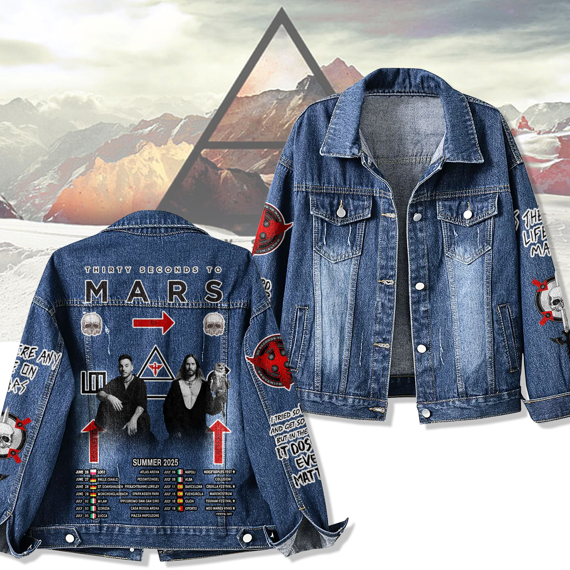Sportswearmerch Thirty Seconds to Mars Denim Jacket Gift For Fans