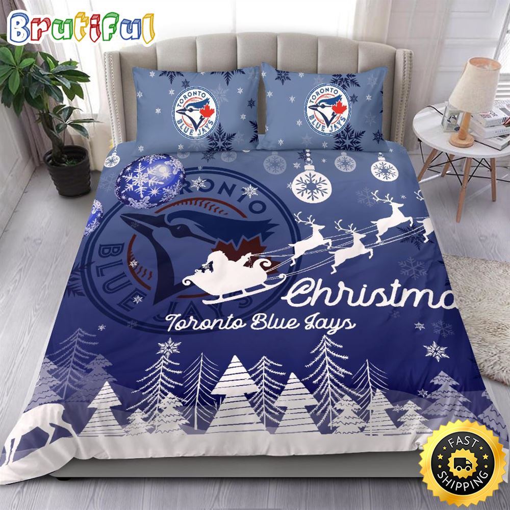 Sportswearmerch Toronto Blue Jays MLB Christmas Bedding Sets For Fan