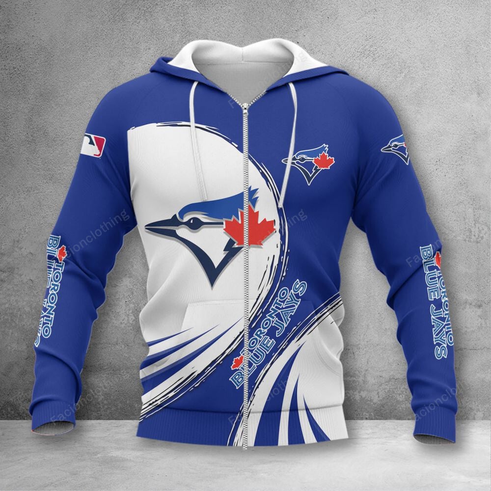 Sportswearmerch Toronto Blue Jays MLB Personalized Zip Hoodie For Fan
