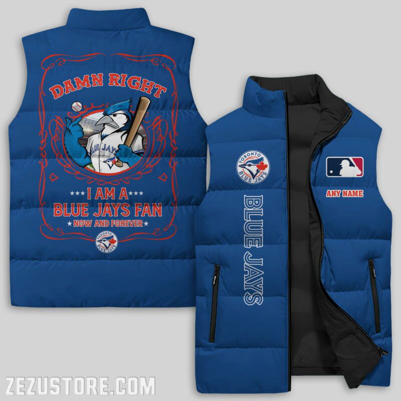 Sportswearmerch Toronto Blue Jays MLB Sleeveless Puffer Jacket For Fans