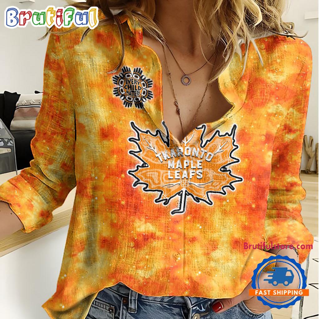 Sportswearmerch Toronto Maple Leafs NHL Hockey Women's Casual Shirt For Fan