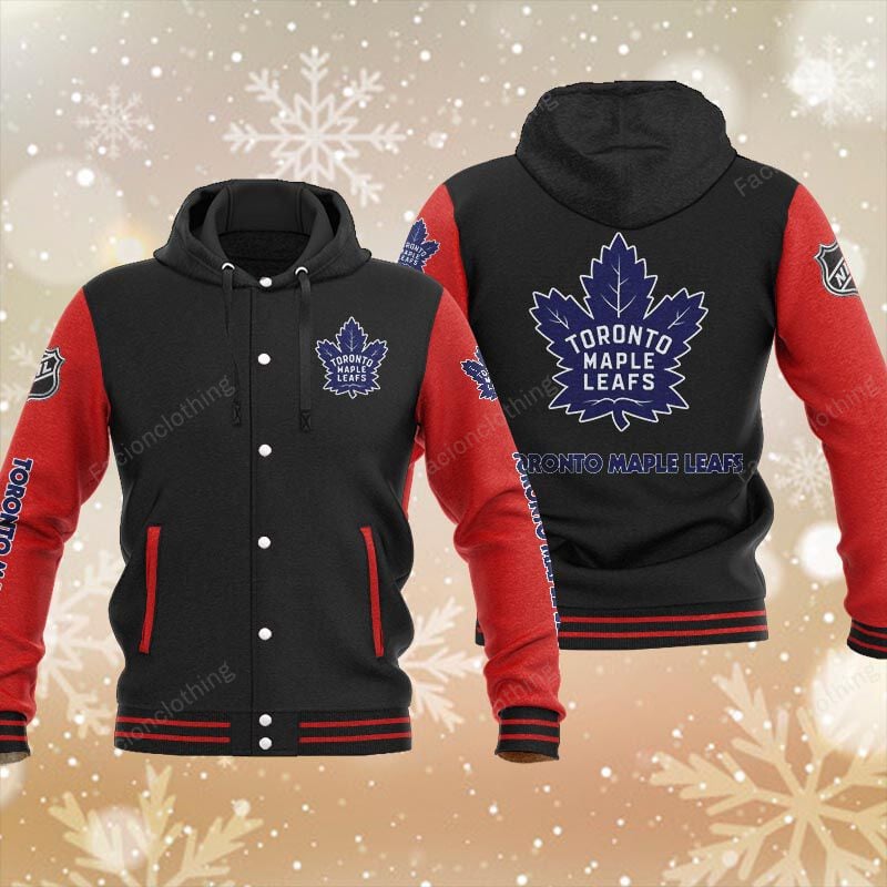 Sportswearmerch Toronto Maple Leafs NHL Personalized Hooded Baseball Jacket For Fan
