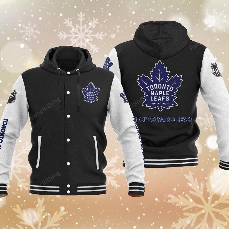 Sportswearmerch Toronto Maple Leafs NHL Personalized Hooded Baseball Jacket For Fan
