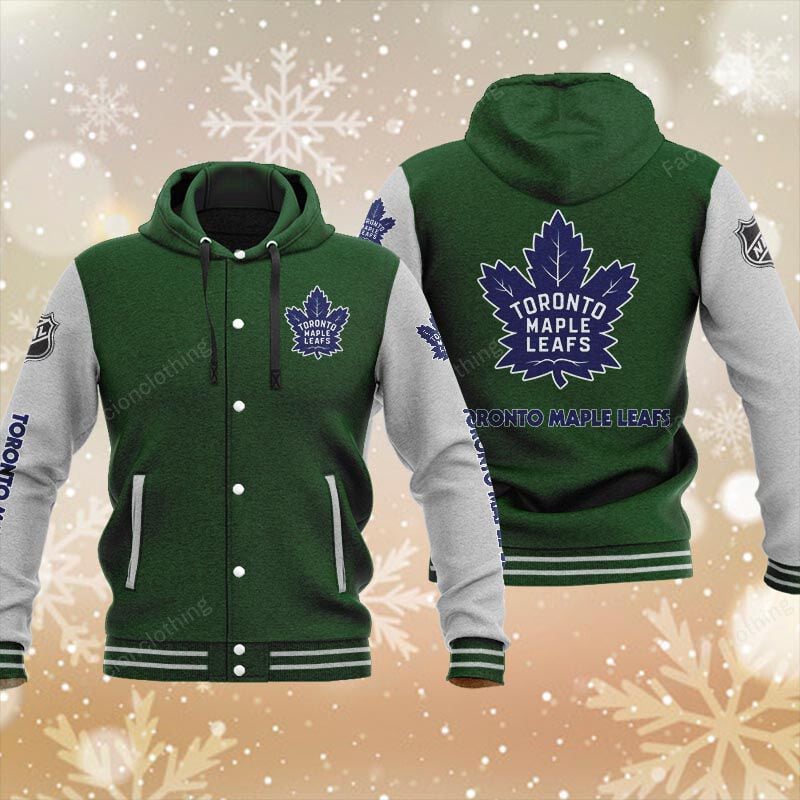 Sportswearmerch Toronto Maple Leafs NHL Personalized Hooded Baseball Jacket For Fan