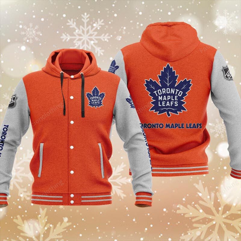 Sportswearmerch Toronto Maple Leafs NHL Personalized Hooded Baseball Jacket For Fan