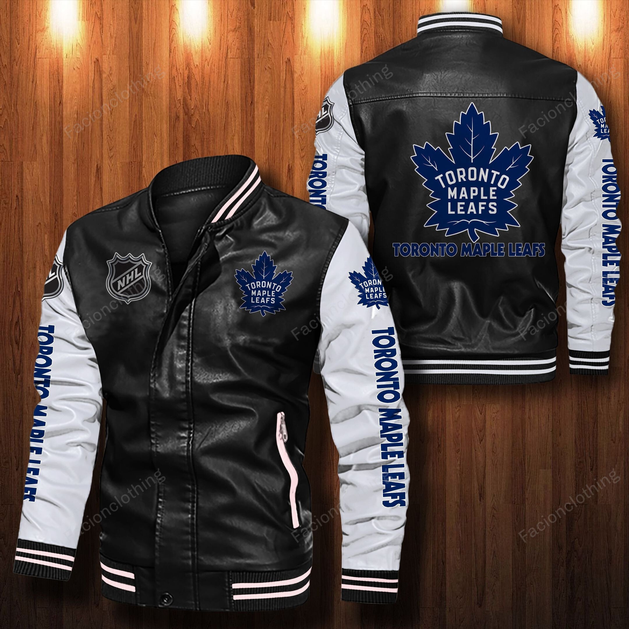 Sportswearmerch Toronto Maple Leafs NHL Personalized Leather Bomber For Fan