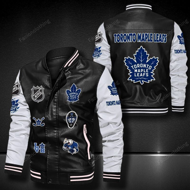 Sportswearmerch Toronto Maple Leafs NHL Personalized Leather Bomber For Fan