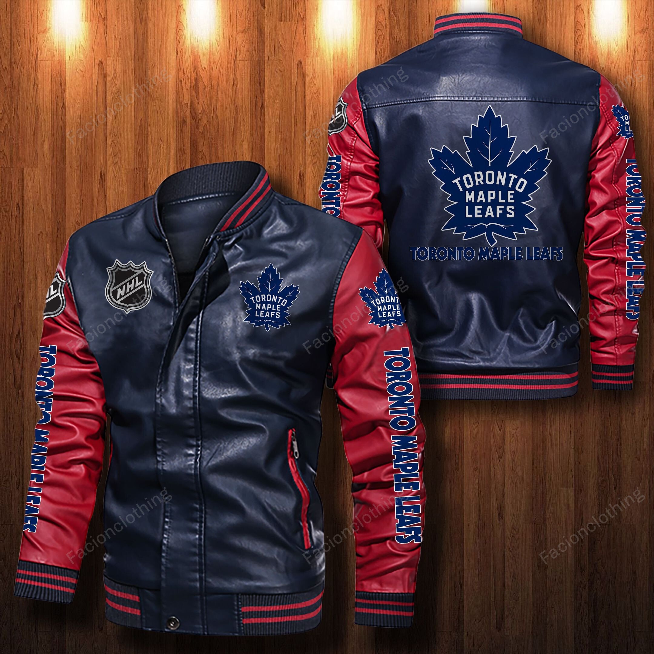 Sportswearmerch Toronto Maple Leafs NHL Personalized Leather Bomber For Fan