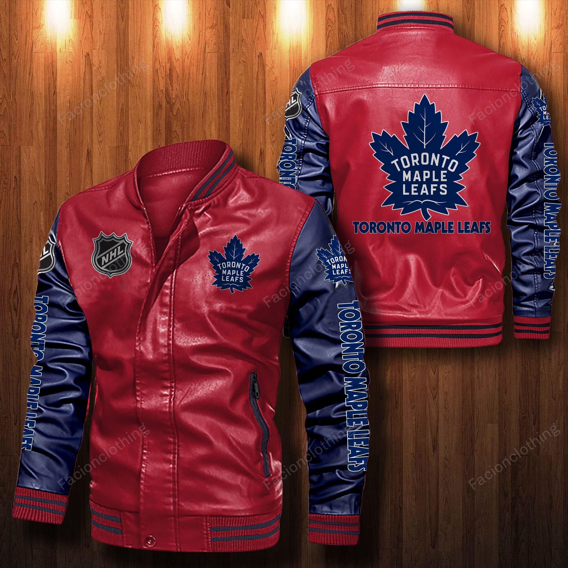 Sportswearmerch Toronto Maple Leafs NHL Personalized Leather Bomber For Fan