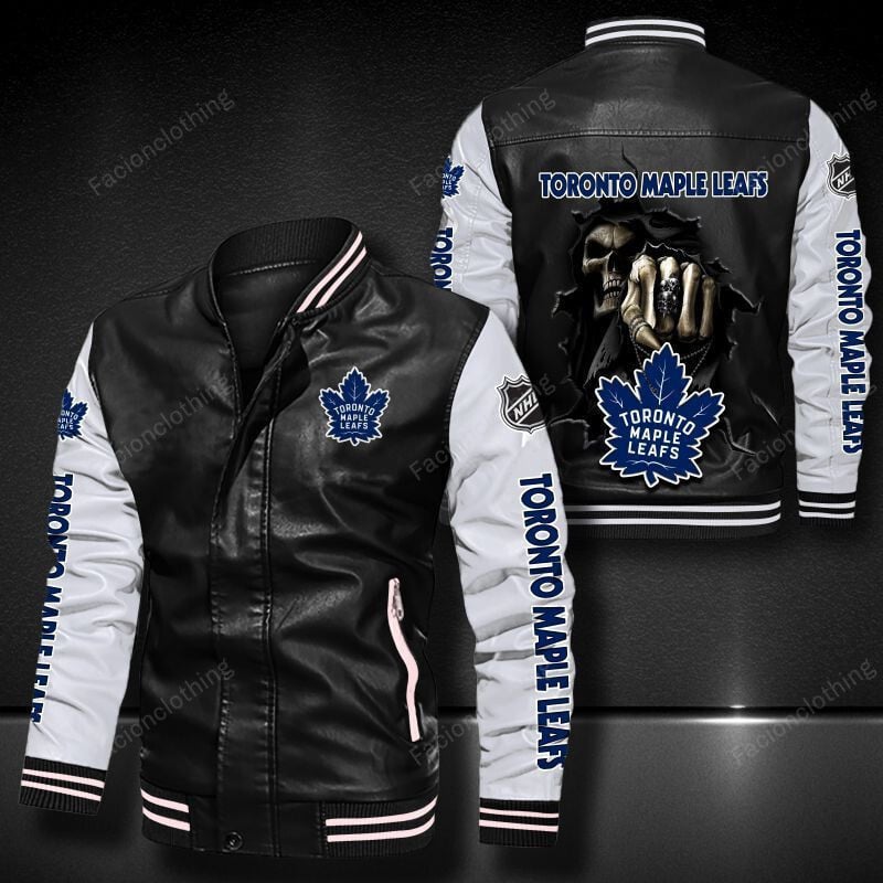 Sportswearmerch Toronto Maple Leafs NHL Personalized Leather Bomber For Fan
