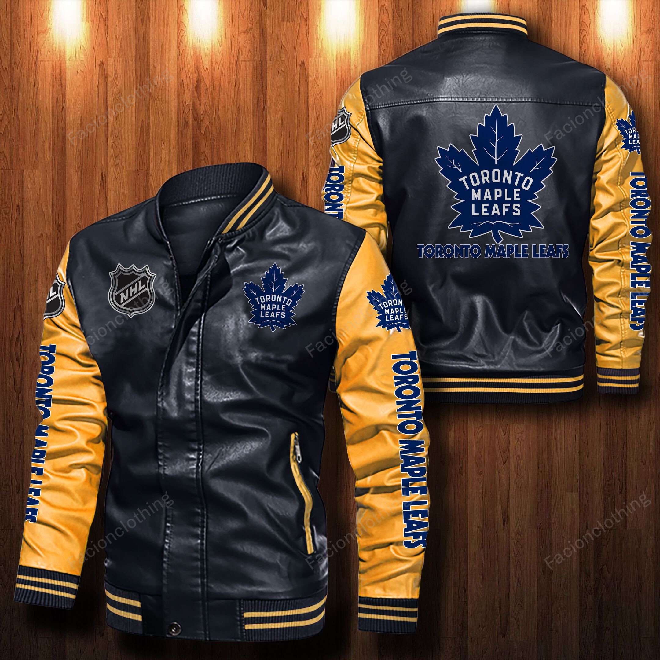 Sportswearmerch Toronto Maple Leafs NHL Personalized Leather Bomber For Fan
