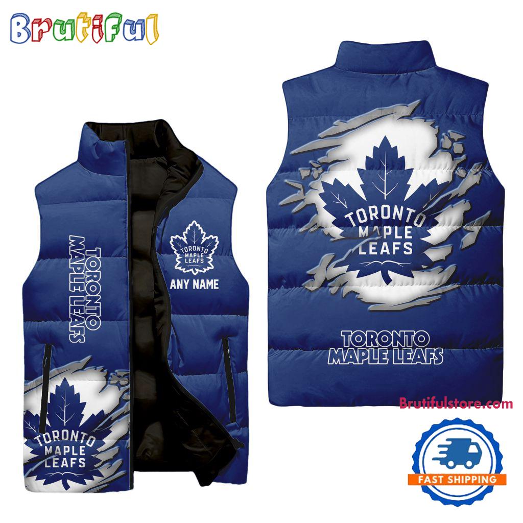 Sportswearmerch Toronto Maple Leafs NHL Personalized Sleeveless Puffer Jacket For Fan