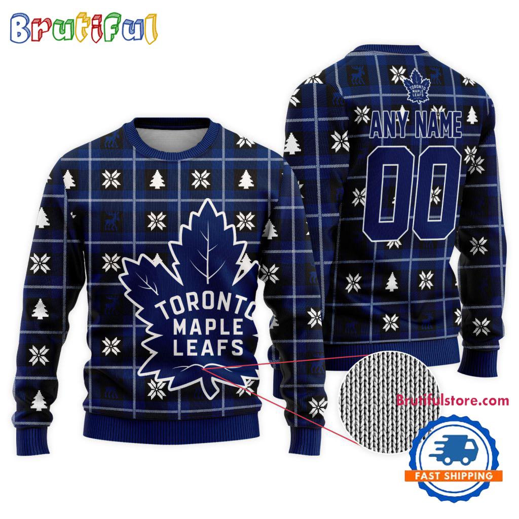 Sportswearmerch Toronto Maple Leafs NHL Personalized Snow Tree Ugly Christmas Sweater For Fan
