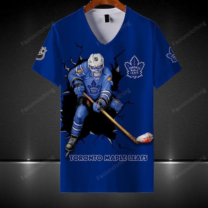 Sportswearmerch Toronto Maple Leafs NHL Personalized V-neck Women T-shirt For Fan