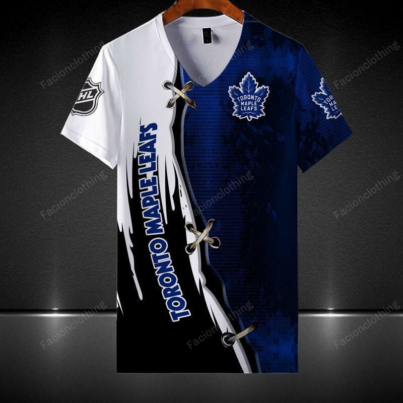 Sportswearmerch Toronto Maple Leafs NHL Personalized V-neck Women T-shirt For Fan