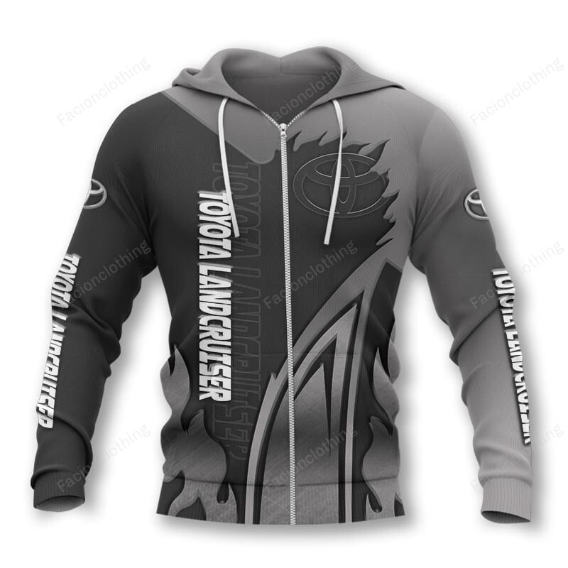 Sportswearmerch Toyota Landcruiser Car Personalized Zip Hoodie For Fan