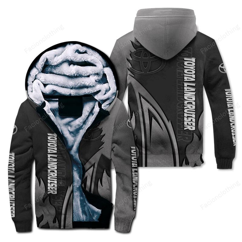Sportswearmerch Toyota Landcruiser Car Personalized Zip Hoodie Velvet Hoodie For Fan