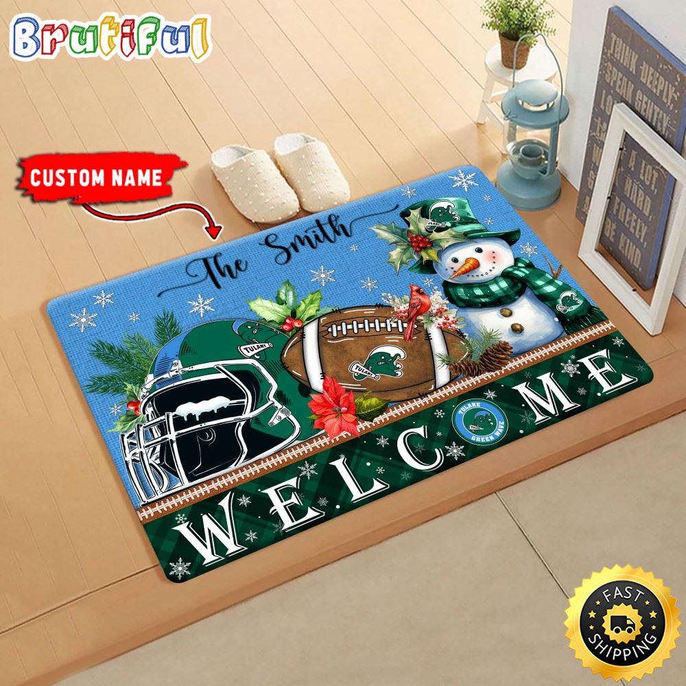 Sportswearmerch Tulane Green Wave NCAA Christmas Doormat For Fan