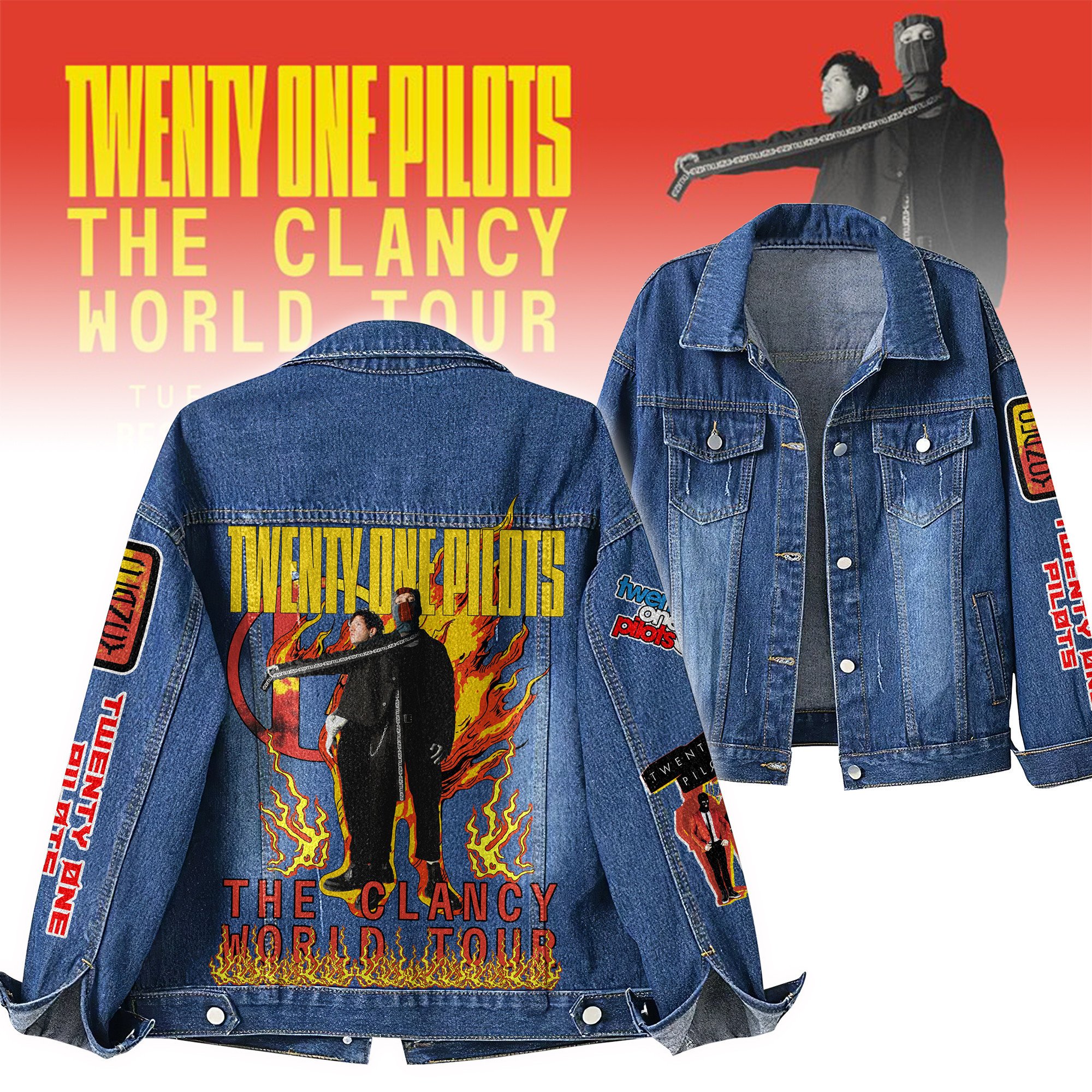Sportswearmerch Twenty One Pilots Denim Jacket Gift For Fans