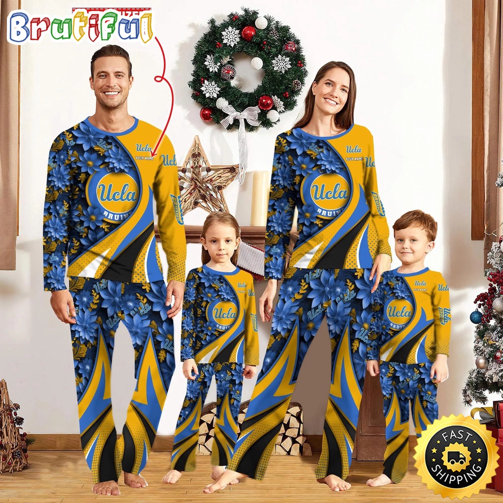 Sportswearmerch UCLA Bruins NCAA Flower Personalized Pajamas Family For Fan